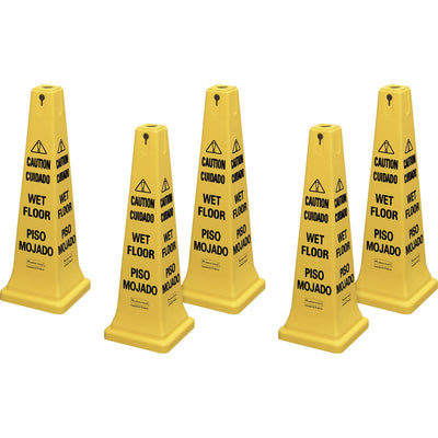 Rubbermaid Commercial 36" Safety Cone, Bright Yellow, 5 / Carton, RCP627677CT