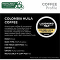 Keurig Dr Pepper . LAUGHING MAN K-Cup, Pod Colombia Huila Coffee, Keurig Single Serve K-Cup Pods, Dark Roast, 22 Count, 22 / Box, GMT8337