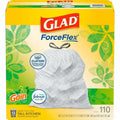 The Clorox Glad ForceFlex Tall Kitchen Drawstring Trash Bags, White, 1 Box, CLO79114
