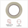 Universal 120# Utility Grade Filament Tape, 3" Core, 48 mm x 54.8 m, Clear, 1 Roll, UNV30048