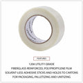 Universal 120# Utility Grade Filament Tape, 3" Core, 48 mm x 54.8 m, Clear, 1 Roll, UNV30048