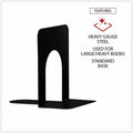 Universal Economy Bookends, 4.75 x 5.25 x 5, Heavy Gauge Steel, Black, Pair, 1 Pair, UNV54051