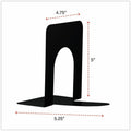 Universal Economy Bookends, 4.75 x 5.25 x 5, Heavy Gauge Steel, Black, Pair, 1 Pair, UNV54051
