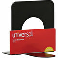 Universal Economy Bookends, 4.75 x 5.25 x 5, Heavy Gauge Steel, Black, Pair, 1 Pair, UNV54051