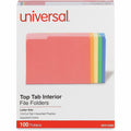Universal 1/3 Tab Cut Letter Top Tab File Folder, 8 1/2" Width x 11" Length, 100 Box, UNV12306