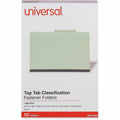 Universal 2/5 Tab Cut Legal Classification Folder, Green, 8 1/2" Width x 14" Length, 10 Box, UNV10296
