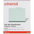 Universal 2/5 Tab Cut Letter Classification Folder, Green, 8 1/2" Width x 11" Length, 10 Box, UNV10253