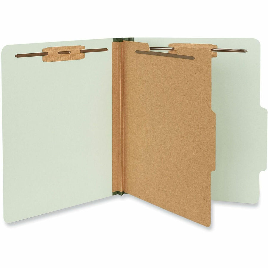 Universal Classification Folder, 8.5" Width x 11" Length, Green, 2/5, Right of Center, 10 / Box, UNV10253
