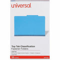 Universal 2/5 Tab Cut Legal Classification Folder, Cobalt Blue, 8 1/2" Width x 14" Length, 10 Box, UNV10211