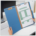 Universal 2/5 Tab Cut Legal Classification Folder, Cobalt Blue, 8 1/2" Width x 14" Length, 10 Box, UNV10211