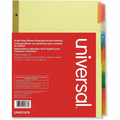 Universal Index Divider, Buff, 8.50" Width x 11" Length, 6 Set, UNV21876