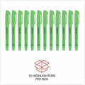 Universal Pocket Highlighters, Fluorescent Green Ink, Chisel Tip, Green Barrel, Dozen, 1 Dozen, UNV08852