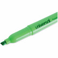 Universal Pocket Highlighters, Fluorescent Green Ink, Chisel Tip, Green Barrel, Dozen, 1 Dozen, UNV08852