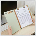 Universal 2/5 Tab Cut Letter Classification Folder, Green, 8 1/2" Width x 11" Length, 10 Box, UNV10271