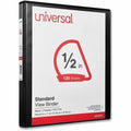 Universal Slant D-Ring View Binder, 3 Rings, 0.5" Capacity, 11 x 8.5, Black, 8 1/2" Width x 11" Length, UNV20701