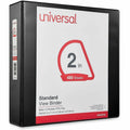 Universal Slant D-Ring View Binder, 3 Rings, 2" Capacity, 11 x 8.5, Black, 8 1/2" Width x 11" Length, UNV20745