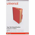 Universal 2/5 Tab Cut Legal Classification Folder, Red, 8 1/2" Width x 14" Length, 10 Box, UNV10295