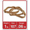 Universal Rubber Bands, Size 107, 0.06" Gauge, Beige, 1 lb Box, 40/Pack, UNV01107