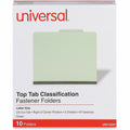 Universal 2/5 Tab Cut Letter Classification Folder, Green, 8 1/2" Width x 11" Length, 10 Box, UNV10291