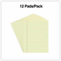 Universal Glue Top Pads, Wide/Legal Rule, 50 Canary-Yellow 8.5 x 11 Sheets, Dozen, 1 Dozen, UNV22000
