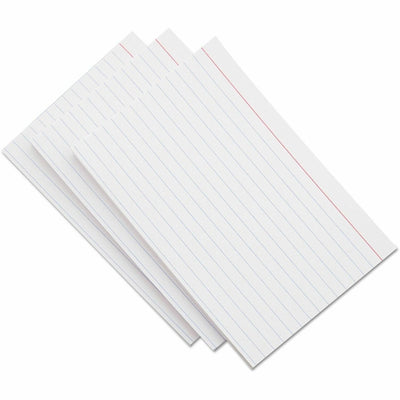 Universal Ruled Index Cards, 5 x 8, White, 100/Pack, 5" Width x 8" Length, UNV47250