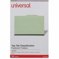 Universal 2/5 Tab Cut Legal Classification Folder, Green, 8 1/2" Width x 14" Length, 10 Box, UNV10281