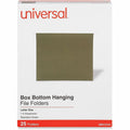 Universal 1/5 Tab Cut Letter Hanging Folder, Standard Green, 8 1/2" Width x 11" Length, 25 Box, UNV14141