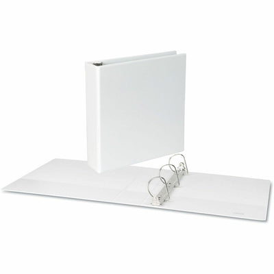 Universal Slant D-Ring View Binder, 3 Rings, 2" Capacity, 11 x 8.5, White, 8 1/2" Width x 11" Length, UNV20746