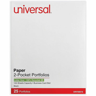 Universal Pocket Folder, 11" Width x 8 1/2" Length, 25 Box, UNV56616