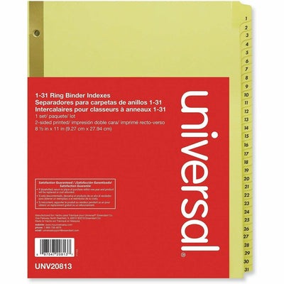 Universal Index Divider, Buff, 8.50" Width x 11" Length, 1 Set, UNV20813