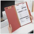 Universal 2/5 Tab Cut Legal Classification Folder, Red, 8 1/2" Width x 14" Length, 10 Box, UNV10280