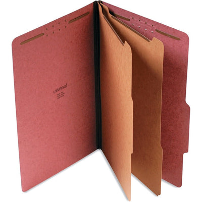 Universal 2/5 Tab Cut Legal Classification Folder, Red, 8 1/2" Width x 14" Length, 10 Box, UNV10280