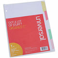 Universal Deluxe Write-On/Erasable Tab Index, 5-Tab, 11 x 8.5, White, Assorted Tabs, 1 Set, 8.50" Width x 11" Length, UNV20816