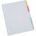 Universal Deluxe Write-On/Erasable Tab Index, 5-Tab, 11 x 8.5, White, Assorted Tabs, 1 Set, 8.50" Width x 11" Length, UNV20816
