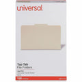Universal 1/3 Tab Cut Legal Top Tab File Folder, 8 1/2" Width x 14" Length, 100 Box, UNV15122
