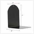 Universal Magnetic Bookends, Magnetic Base, 6 x 5 x 7, Metal, Black, Pair, 1 Pair, UNV54071