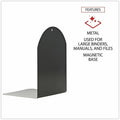 Universal Magnetic Bookends, Magnetic Base, 6 x 5 x 7, Metal, Black, Pair, 1 Pair, UNV54071