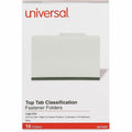 Universal 2/5 Tab Cut Legal Classification Folder, Gray, 8 1/2" Width x 14" Length, 10 Box, UNV10297