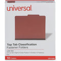 Universal 2/5 Tab Cut Letter Classification Folder, Red, 8 1/2" Width x 11" Length, 10 Box, UNV10290