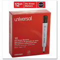 Universal Dry Erase Marker, Medium Bullet Tip, Black, Dozen, 1 Dozen, UNV43681