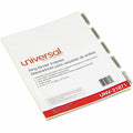 Universal Insertable Tab Index, 5-Tab, 11 x 8.5, Buff, Clear Tabs, 6 Sets, 8.50" Width x 11" Length, UNV21871