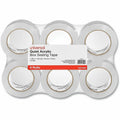 Universal Quiet Tape Box Sealing Tape, 3" Core, 1.88" x 109 yds, Clear, 6/Pack, UNV73000