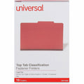 Universal 2/5 Tab Cut Legal Classification Folder, Red, 8 1/2" Width x 14" Length, 10 Box, UNV10260
