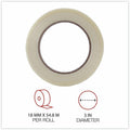Universal 120# Utility Grade Filament Tape, 3" Core, 18 mm x 54.8 m, Clear, 1 Roll, UNV30018