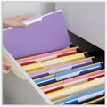 Universal 1/3 Tab Cut Letter Top Tab File Folder, 8 1/2" Width x 11" Length, 100 Box, UNV10505