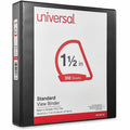 Universal Slant D-Ring View Binder, 3 Rings, 1.5" Capacity, 11 x 8.5, Black, 8 1/2" Width x 11" Length, UNV20743