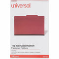 Universal 2/5 Tab Cut Legal Classification Folder, Ruby Red, 8 1/2" Width x 14" Length, 10 Box, UNV10313