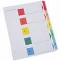 Universal Index Divider, White, 8.50" Width x 11" Length, 6 Set, UNV24800
