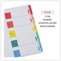 Universal Index Divider, White, 8.50" Width x 11" Length, 6 Set, UNV24800