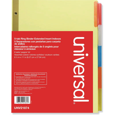 Universal Index Divider, Buff, 8.50" Width x 11" Length, 6 Set, UNV21874